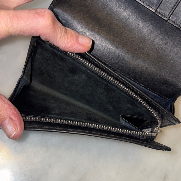 Coach Wallet Black Jacquard Signature Stripe Compact Sized Tri-Fold - Picture 10 of 11